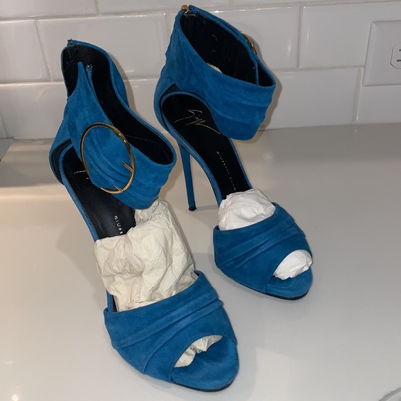 Giuseppe Zanotti Shoes - Deep jade sueded high heels Size 6.5